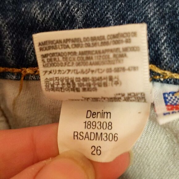 American Apparel button fly denim shorts 26 - Picture 8 of 9